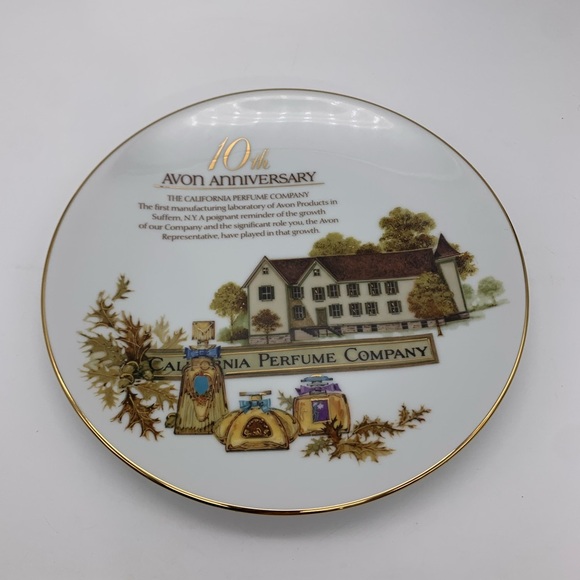 Avon 10th Anniversary 1987 Fine Porcelain Plate California Perfume Company 22k - Picture 7 of 12
